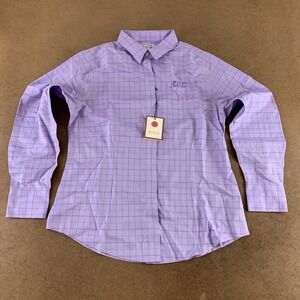 Red House Ladies Medium Lilac Windowpane Plaid CEC Embroidered Shirt RH71 NWT